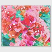 Wild Bougainvillea, Bloom Summer Floral Bohemisch Geschenkpapier (Flach)