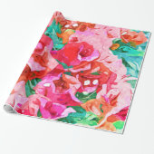 Wild Bougainvillea, Bloom Summer Floral Bohemisch Geschenkpapier (Ungerollt)
