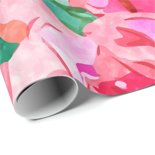 Wild Bougainvillea, Bloom Summer Floral Bohemisch Geschenkpapier (Rolleneckpunkt)