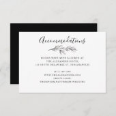 Wild Bouquet Wedding Hotel Information Card | B&W Begleitkarte (Vorne/Hinten)