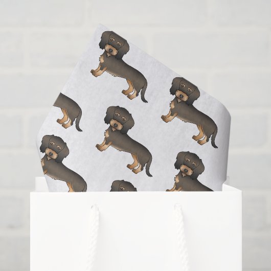 Wild-braune Drahthaare Dackel Niedliches Hundemust Seidenpapier (Geschenktüte)