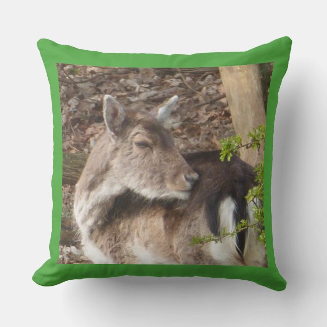 Wild braunes Hirschknochen Kissen (Vorderseite)