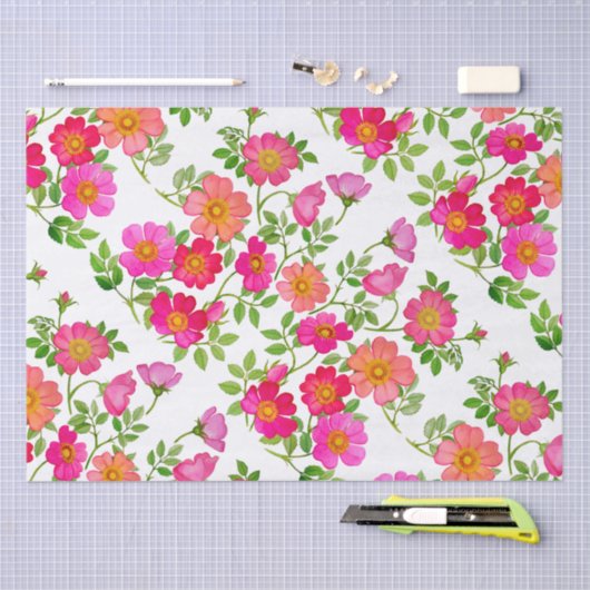 Wild-Briar-Rose Rosa Blumenzwirn Seidenpapier (Handwerk)