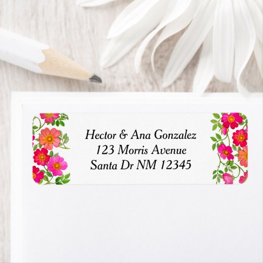 Wild Briar Rose Rücksendeadressen-Aufkleber (Insitu)