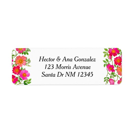 Wild Briar Rose Rücksendeadressen-Aufkleber (Vorne)