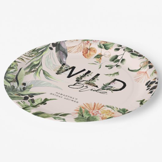 Wild Bride | DschungelBrautparty Pappteller (Schrägansicht)