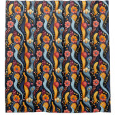 Wild Bright Colors Hippy Funky Pattern Duschvorhang (Vorderseite)