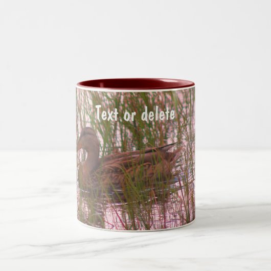Wild Brown Duck Nature Personalisiert Zweifarbige Tasse (Mittel)