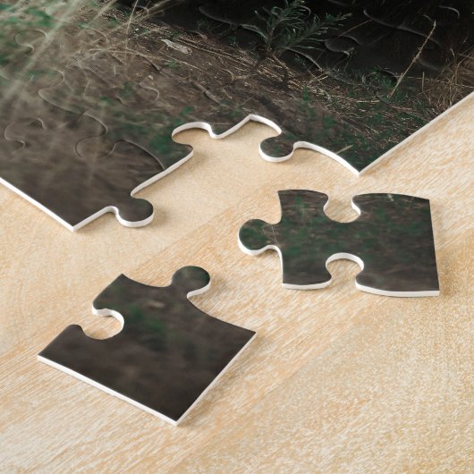 Wild Brown Grizzly Bärenwald Landschaft Aussicht Puzzle (Seite)