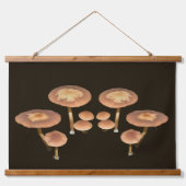 Wild Brown Mushroom Cluster Mirrored Wandteppich Mit Holzrahmen (Vorne)