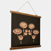 Wild Brown Mushroom Cluster Mirrored Wandteppich Mit Holzrahmen (Gewinkelt)