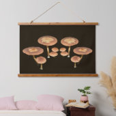 Wild Brown Mushroom Cluster Mirrored Wandteppich Mit Holzrahmen (Schlafzimmer)