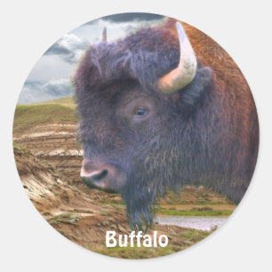 Wild Buffalo und Badlands Bison-Lover Art Stickers