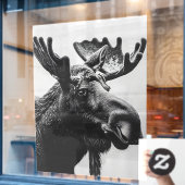 Wild Bull Moose Very Large Shop Fensteraufkleber (Café-Fenster)