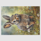 Wild Bunny riecht die Daisies Dekoupage Seidenpapier (Vorderseite)