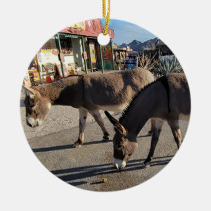 Wild Burros in Oatman, Arizona Keramik Ornament