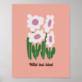 Wild But Kind Retro Daisy Wall Art Poster (Vorne)