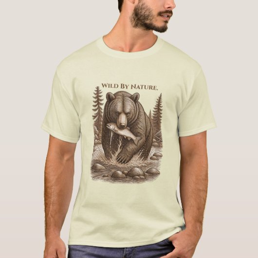 Wild By Nature Bear Forest Graphic Tee (Vorderseite)