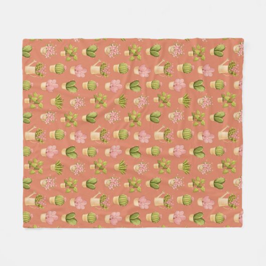 Wild Cactus Pattern Fleecedecke (Vorderseite (Horizontal))