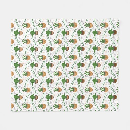 Wild Cactus Pattern Fleecedecke (Vorderseite (Horizontal))