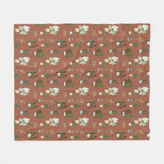 Wild Cactus Pattern Fleecedecke (Vorderseite (Horizontal))