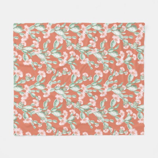 Wild Cactus Pattern Fleecedecke (Vorderseite (Horizontal))