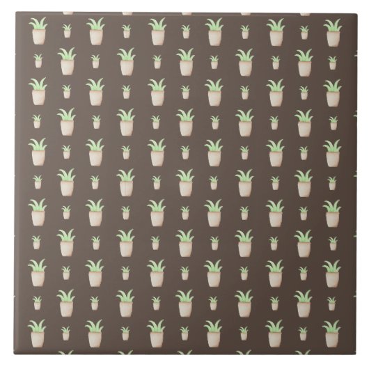 Wild Cactus Pattern Fliese (Vorderseite)