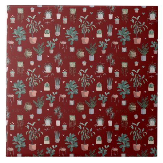Wild Cactus Pattern Fliese (Vorderseite)