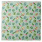 Wild Cactus Pattern Fliese (Vorderseite)