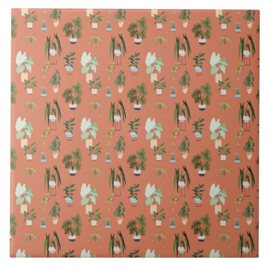 Wild Cactus Pattern Fliese (Vorderseite)