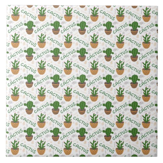 Wild Cactus Pattern Fliese (Vorderseite)