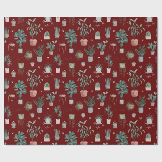 Wild Cactus Pattern Geschenkpapier (Flach)