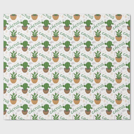 Wild Cactus Pattern Geschenkpapier (Flach)
