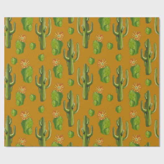 Wild Cactus Pattern Geschenkpapier (Flach)