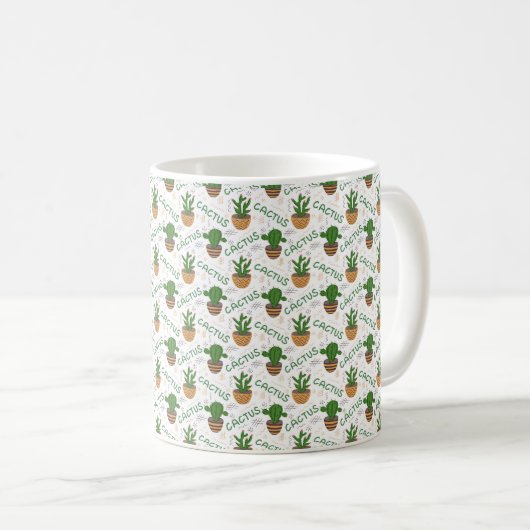 Wild Cactus Pattern Kaffeetasse (VorderseiteRechts)