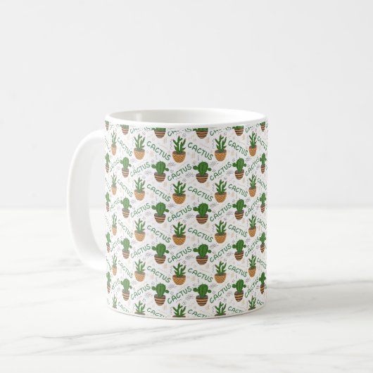 Wild Cactus Pattern Kaffeetasse (Vorderseite Links)