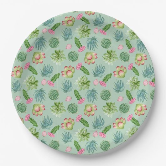 Wild Cactus Pattern Pappteller (Vorderseite)
