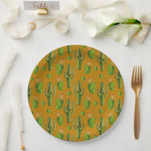 Wild Cactus Pattern Pappteller