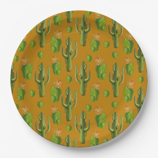 Wild Cactus Pattern Pappteller (Vorderseite)