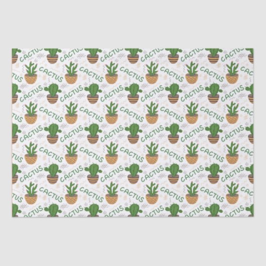 Wild Cactus Pattern Seidenpapier (Vorderseite)
