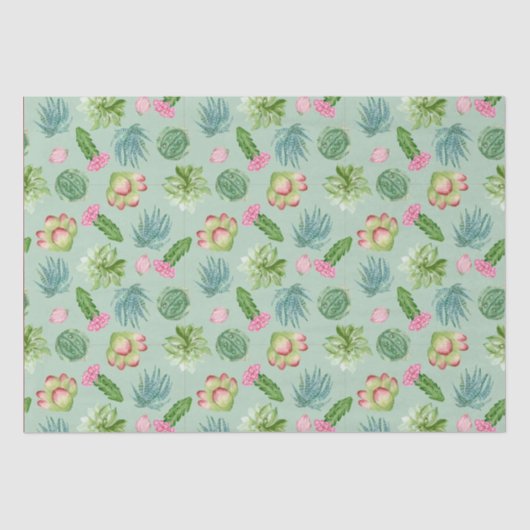 Wild Cactus Pattern Seidenpapier (Vorderseite)