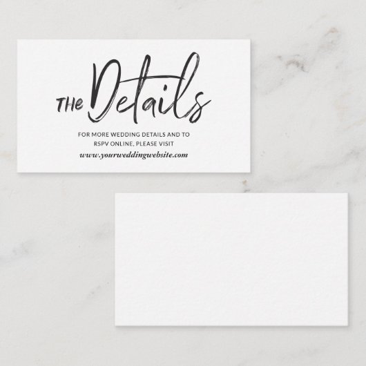 Wild Calligraphy Wedding Website Enclosure Card Begleitkarte (Vorne/Hinten)