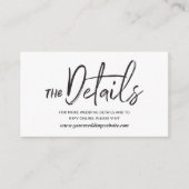 Wild Calligraphy Wedding Website Enclosure Card Begleitkarte (Vorderseite)