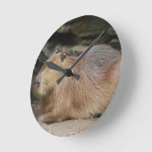 Wild Capybara Clock Runde Wanduhr (Winkel)