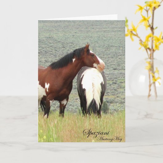 Wild Card~ American Mustangs Karte (Gelbe Blume)