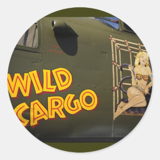 'Wild Cargo' Nose Art Runder Aufkleber