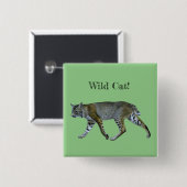 Wild Cat Bobcat Button (Vorne & Hinten)