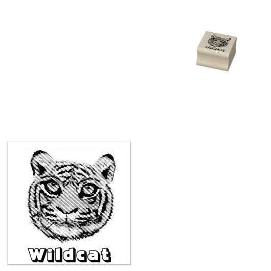Wild Cat Face Gummistempel (Stempel)