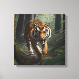 Wild Cat in Golden Forest Canvas Leinwanddruck
