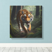 Wild Cat in Golden Forest Canvas Leinwanddruck (Insitu (Holzboden))